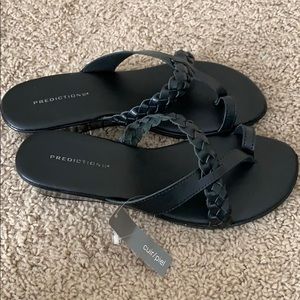 Low-Wedged braided sandals